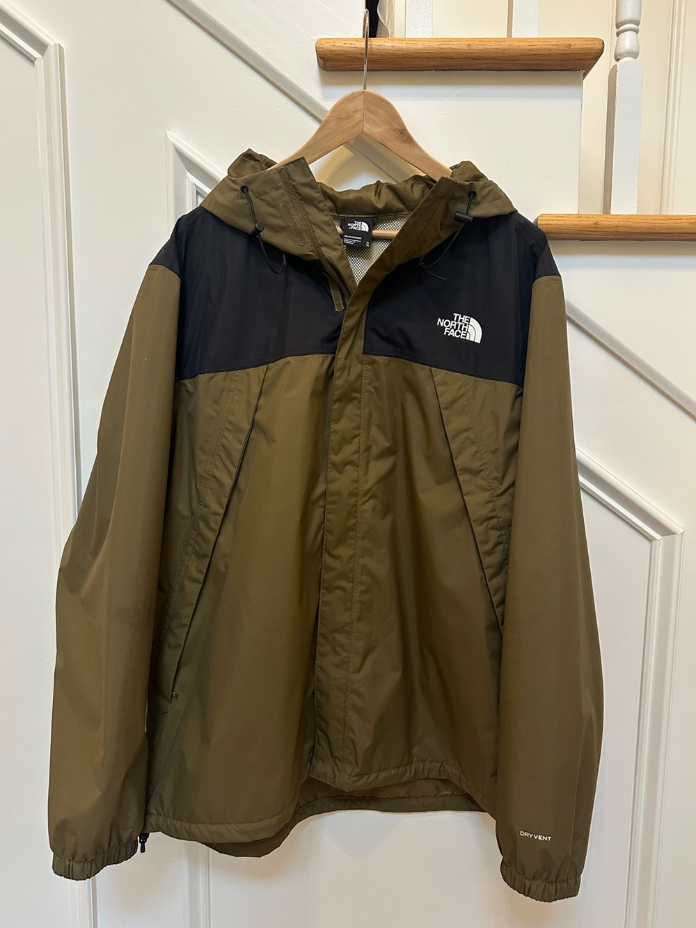 The North Face DryVent Jacket Mens Size XL Olive Green Black Hiking Outdoor